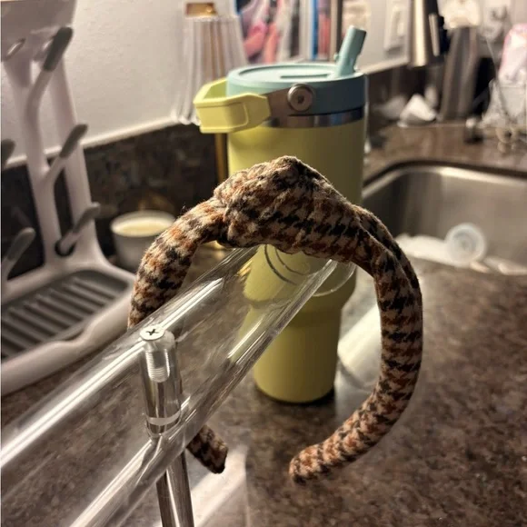 LIKE NEW J. Crew Stylish Brown Wool Houndstooth Knotted Headband - Picture 6 of 7